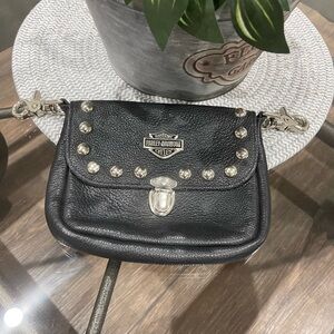 Harley-Davidson Black Studded Leather Wristlet